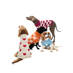 Dog sweater red hearts