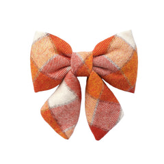 Strikje flanel pompoen oranje geruit