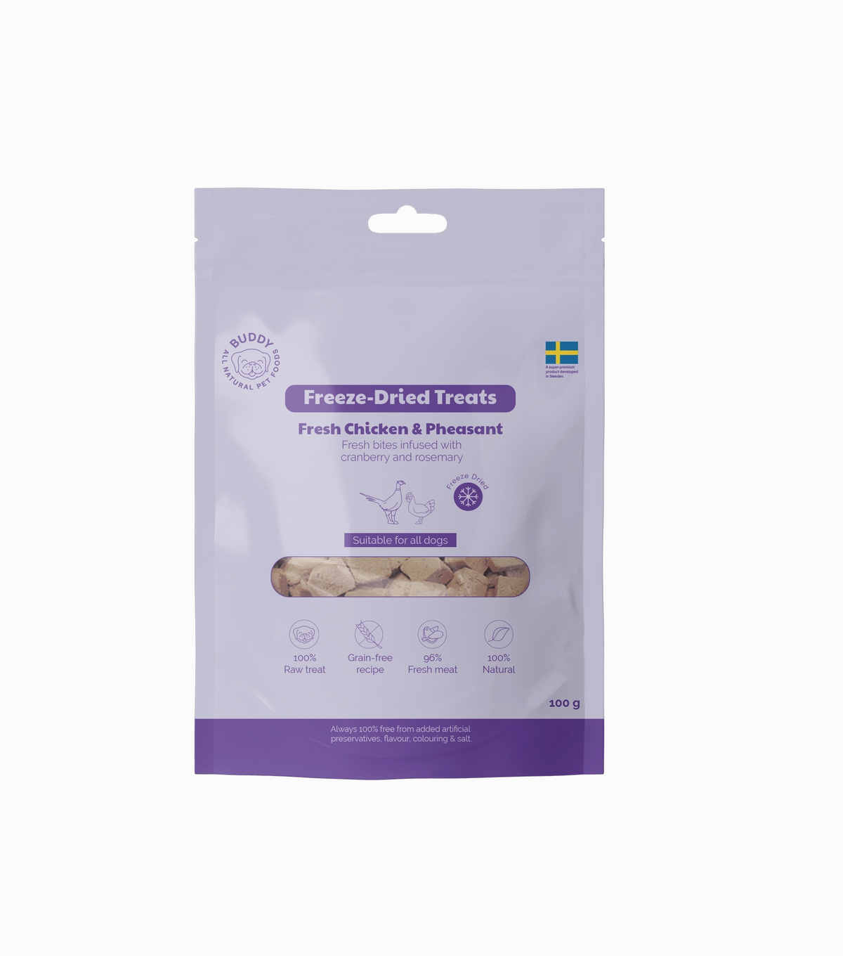 Friandises lyophilisées au poulet frais et au faisan