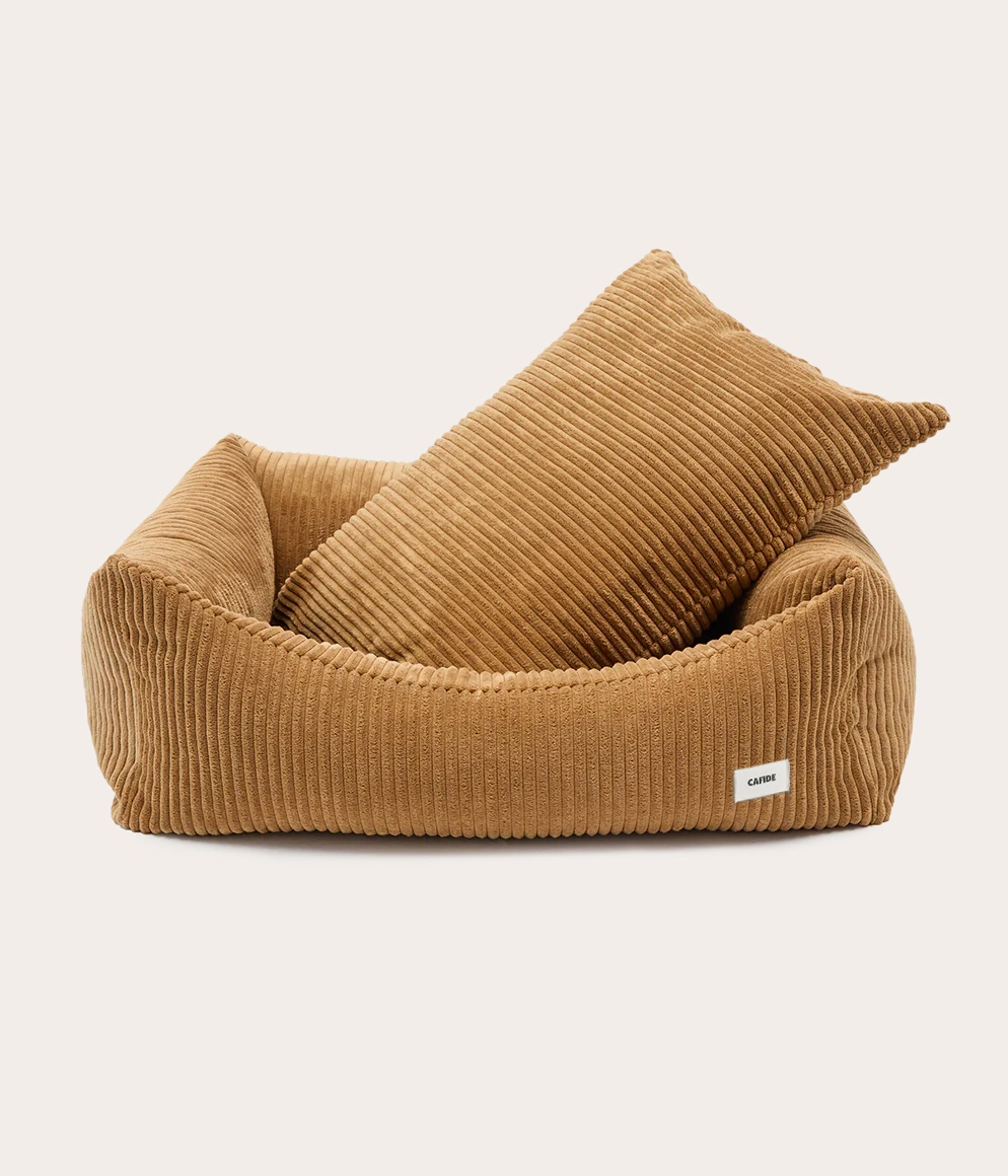 Hondenmand Snozy velvet mosterd