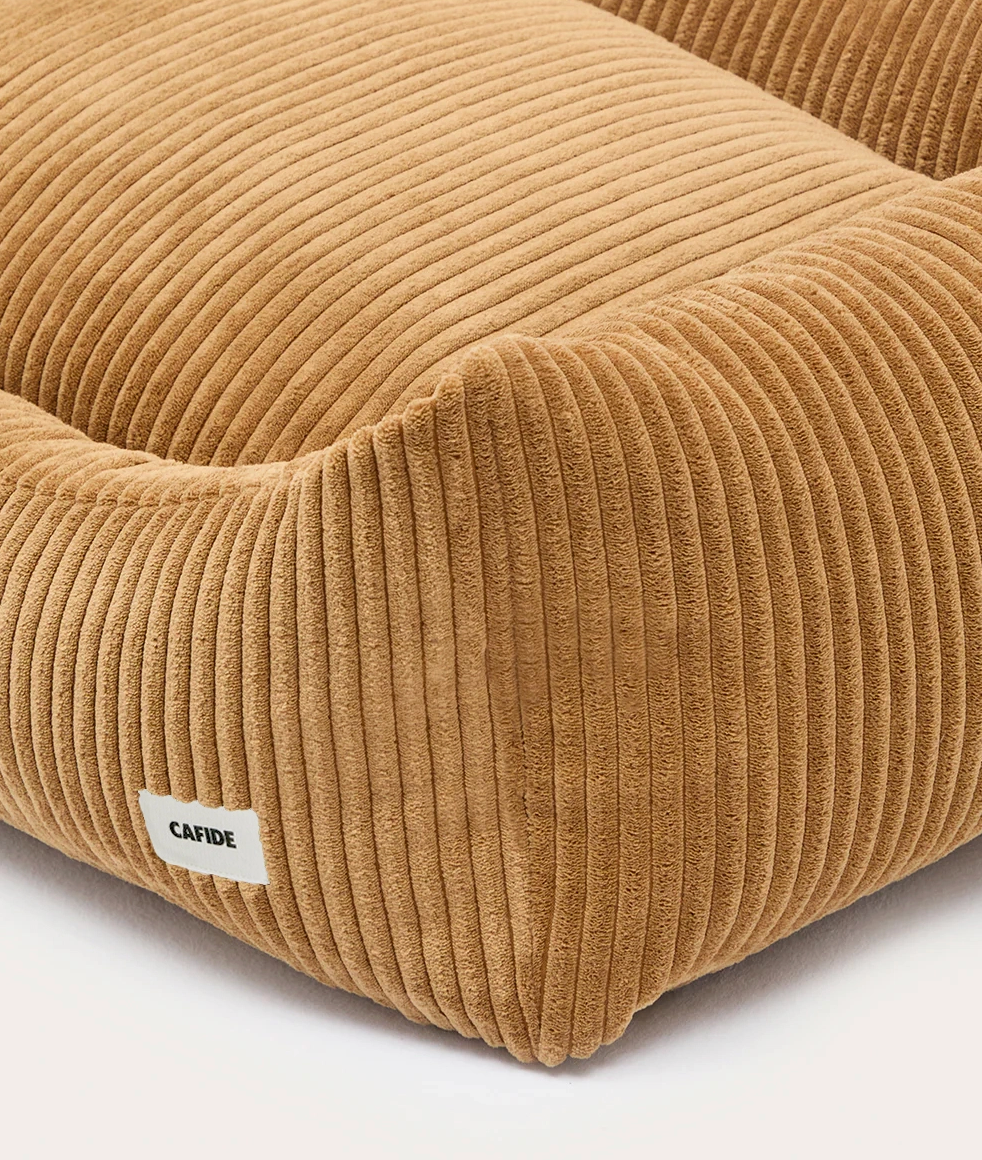 Hondenmand Snozy velvet mosterd