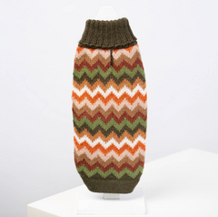 Forest Chevron Knit alpaca dog sweater