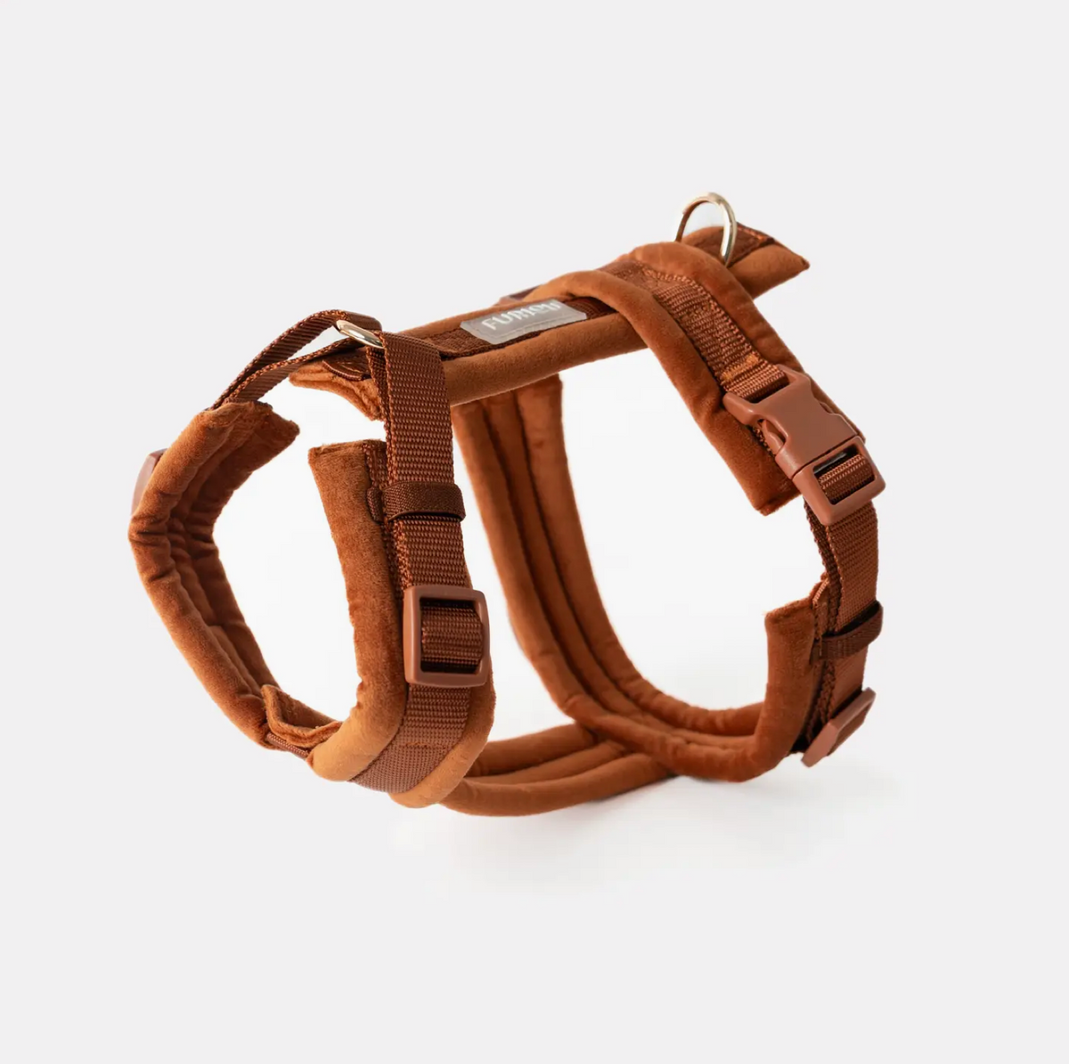 Velvet comfort dog harness rust