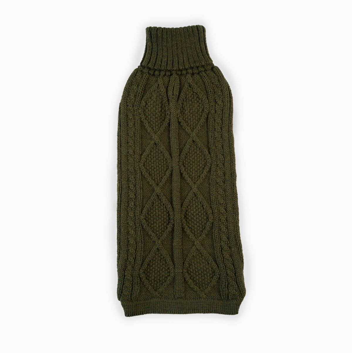 Forest green Aran Alpaca dog sweater