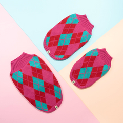 Argyle pink dog sweater