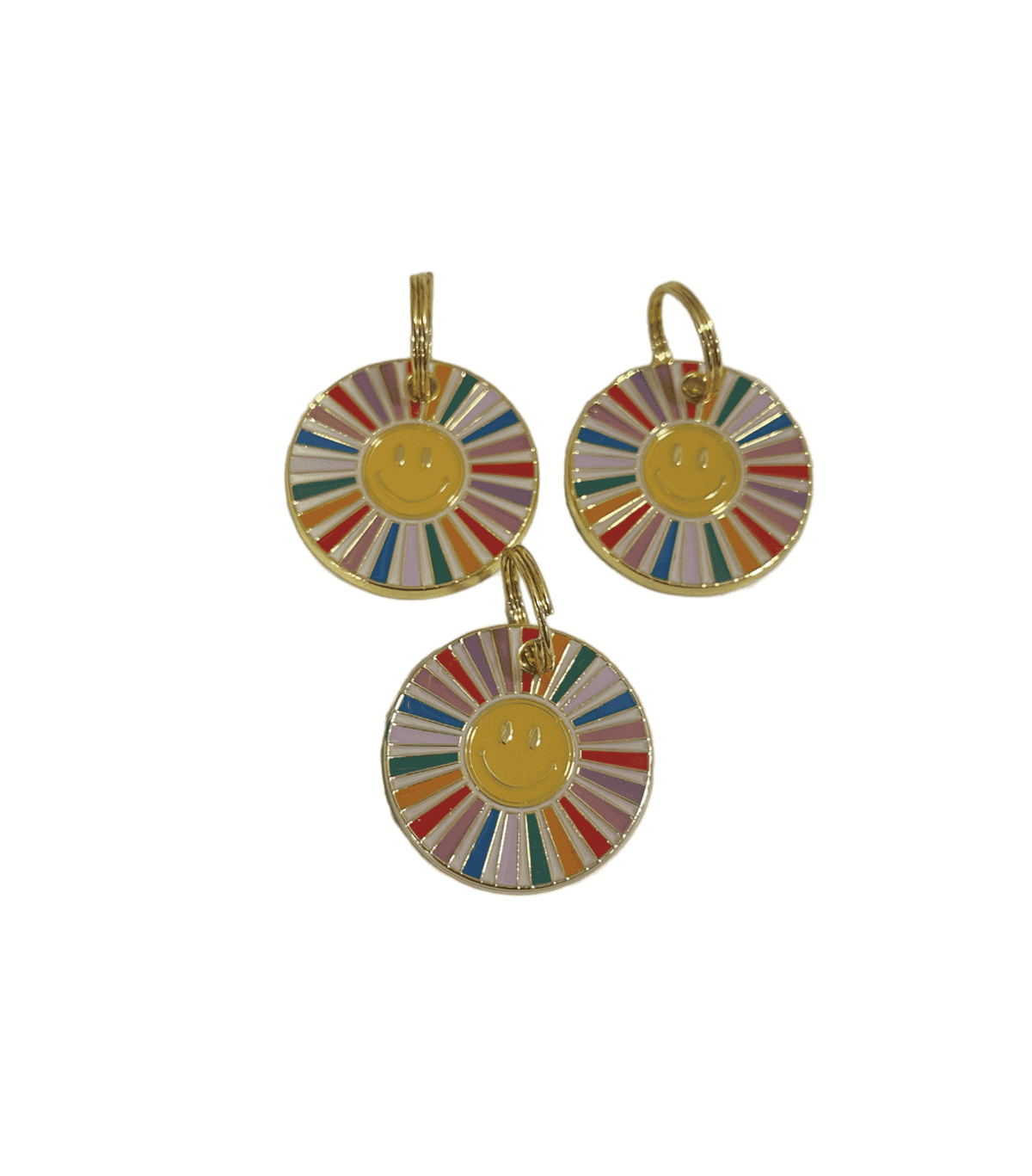 Médaille d'identification Smiley arc-en-ciel
