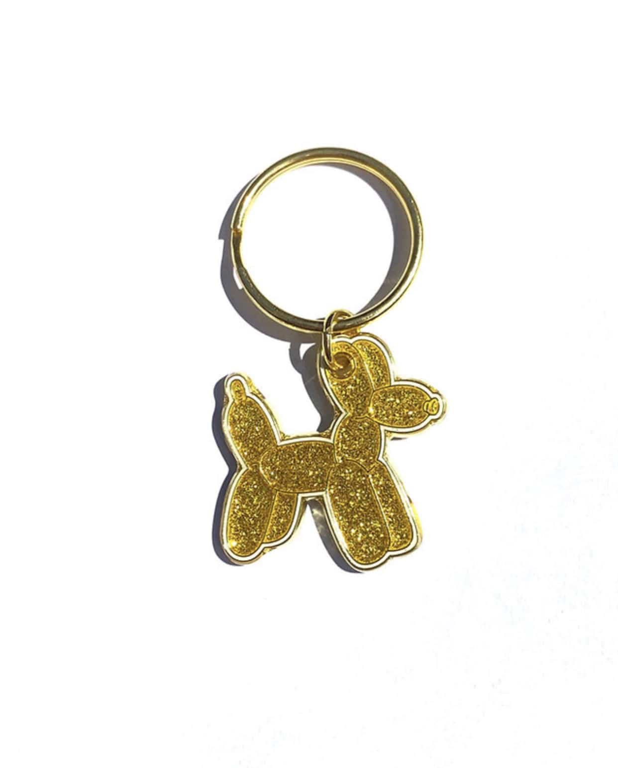 ID tag balloon dog gold