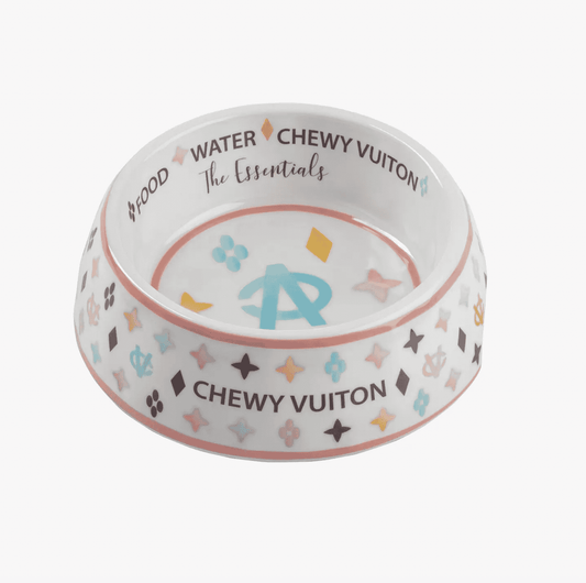 Chewy Vuiton bowl white