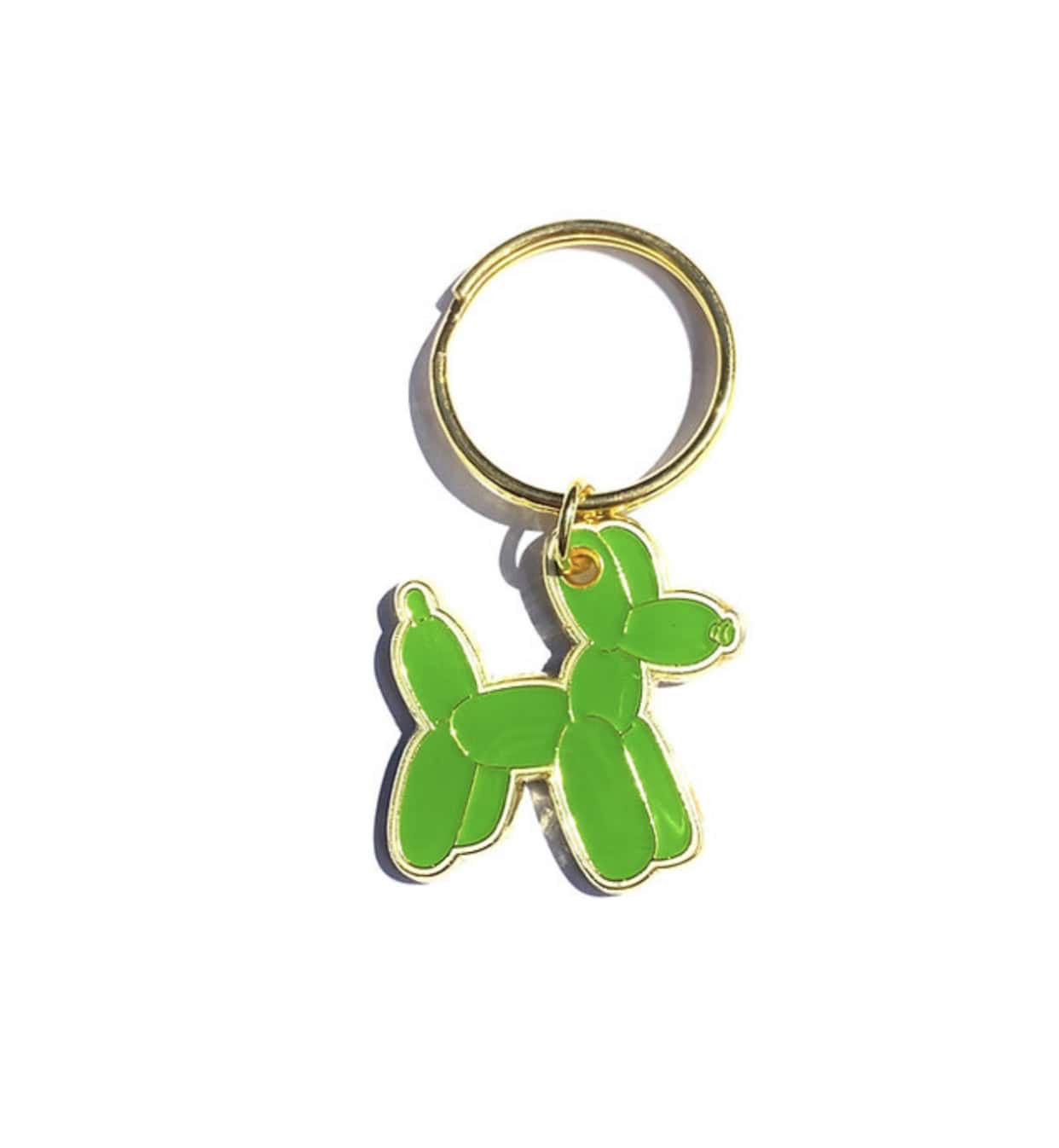 ID tag balloon dog green