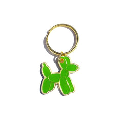 ID tag balloon dog green