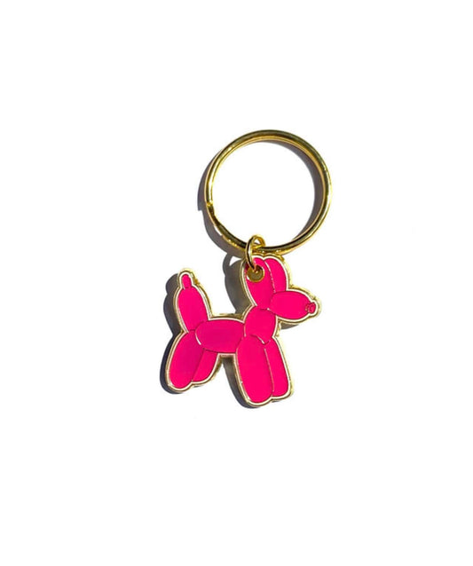 ID tag balloon dog pink