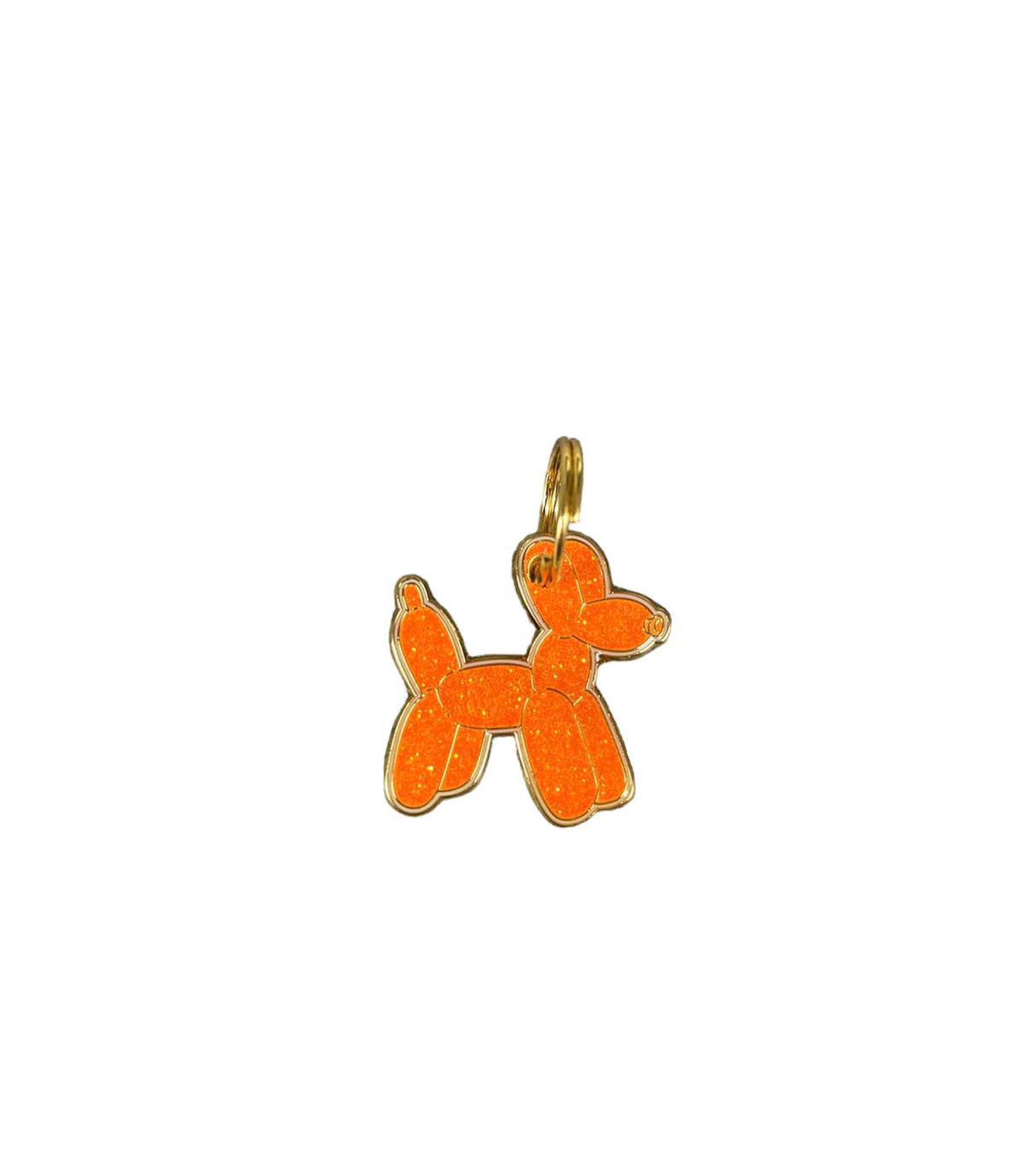 Chien ballon orange pailleté