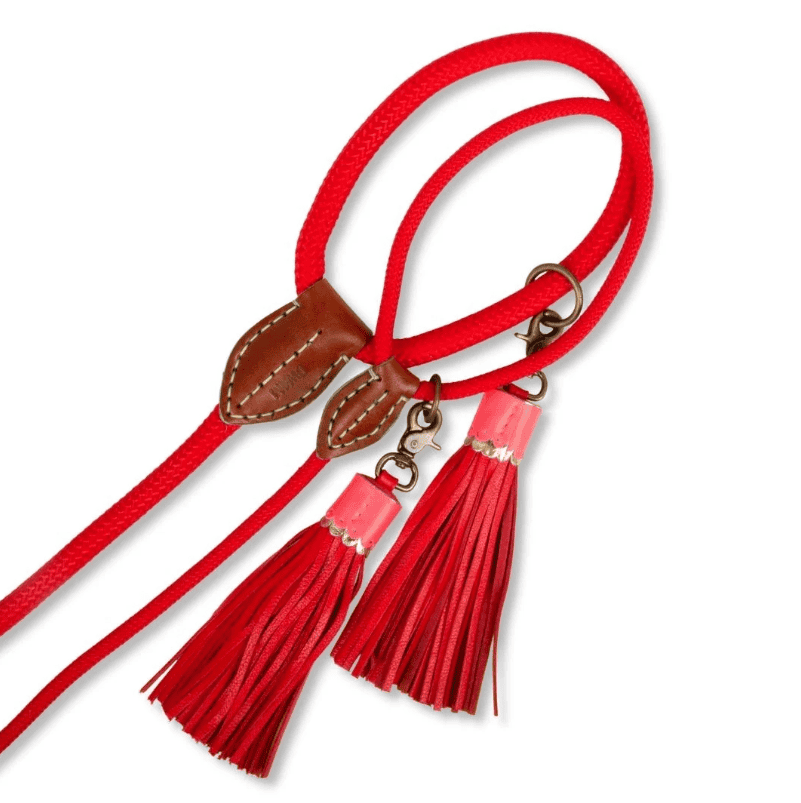 Red velvet dog leash