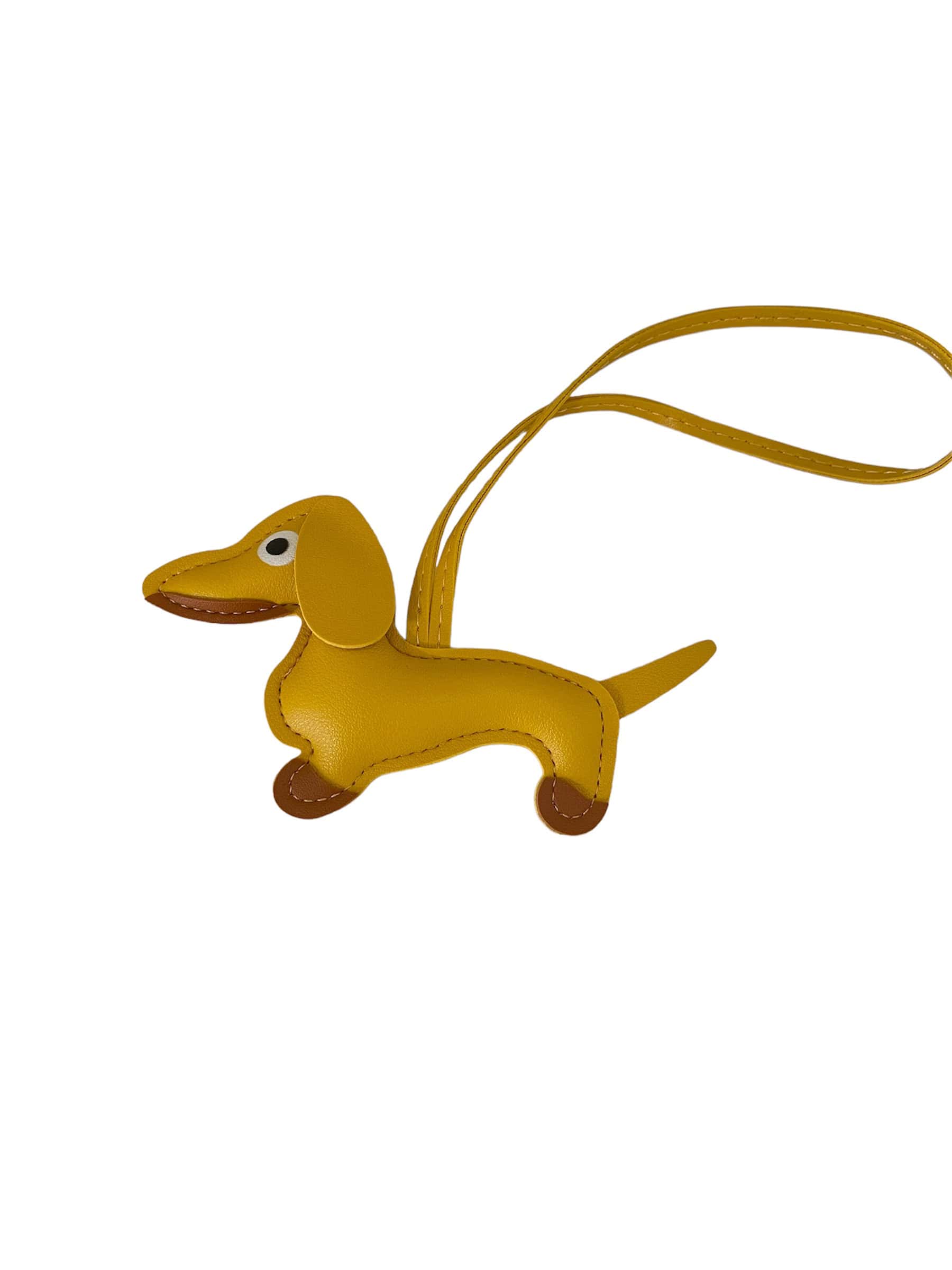 Dachshund keychain mustard