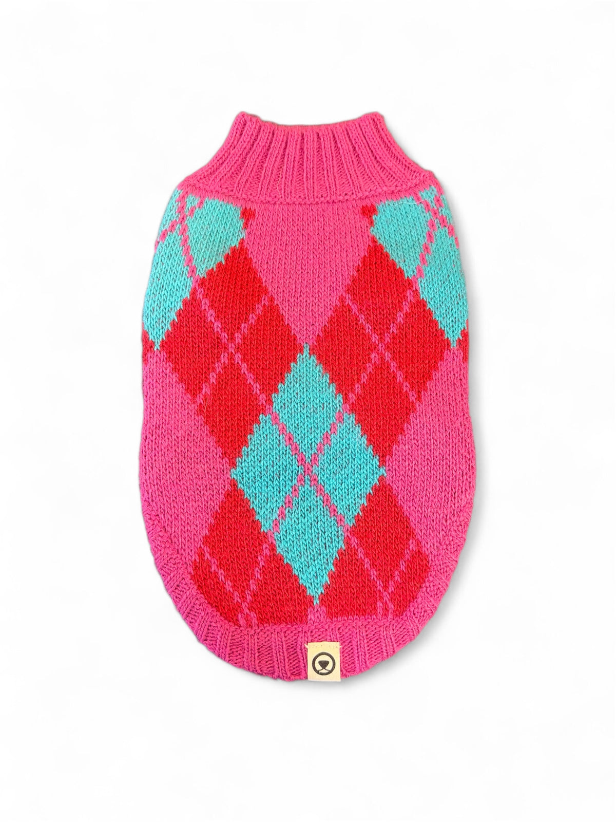 Argyle pink dog sweater
