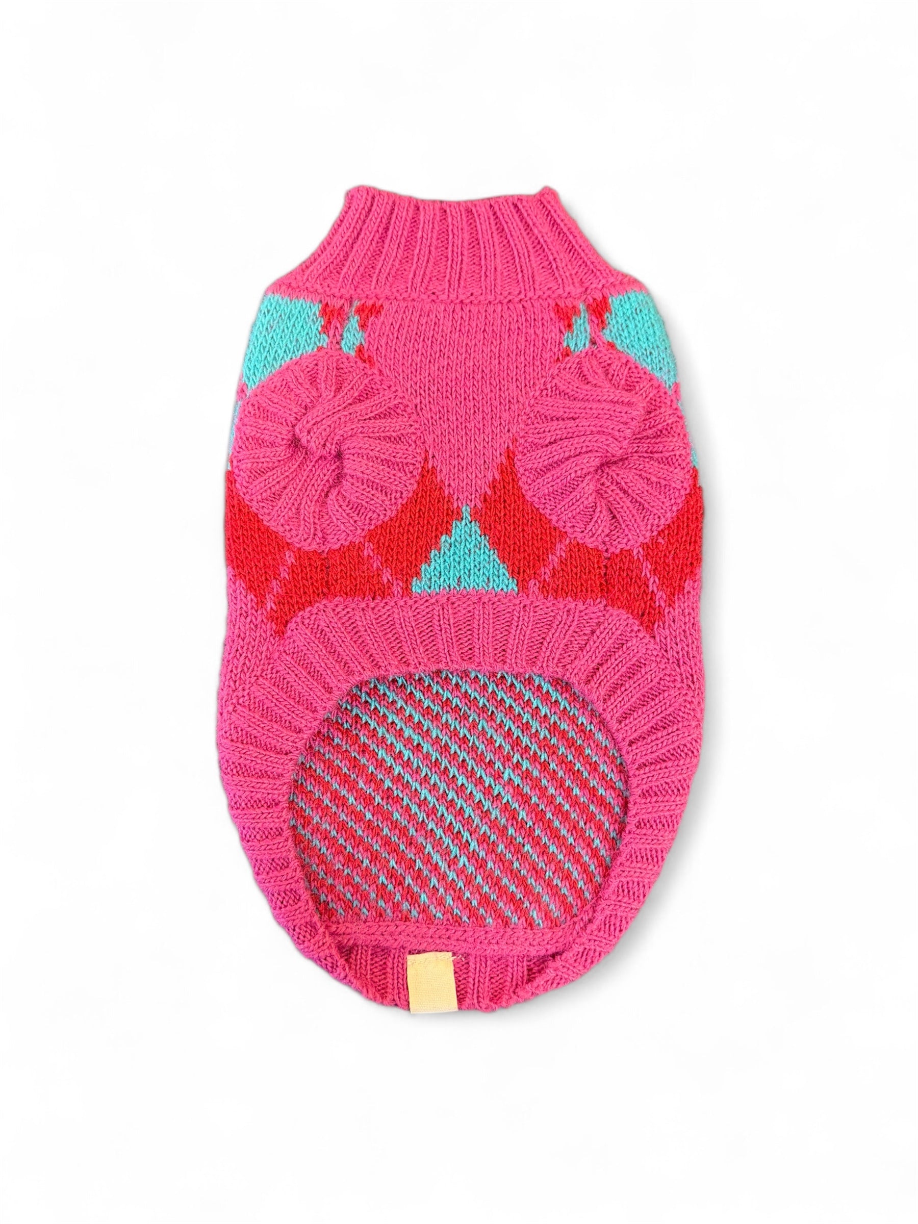 Argyle pink dog sweater