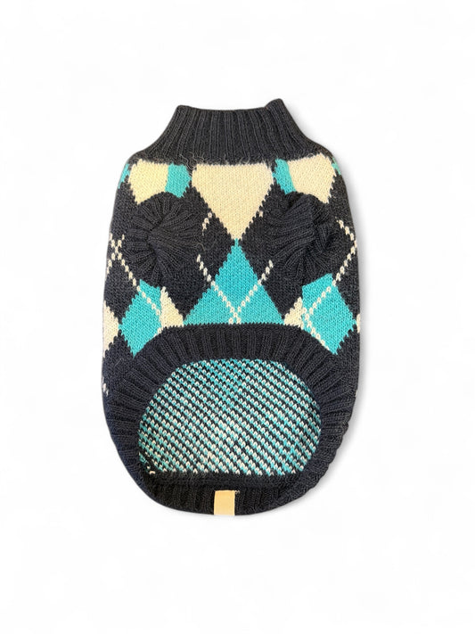 Argyle Blue Dog sweater
