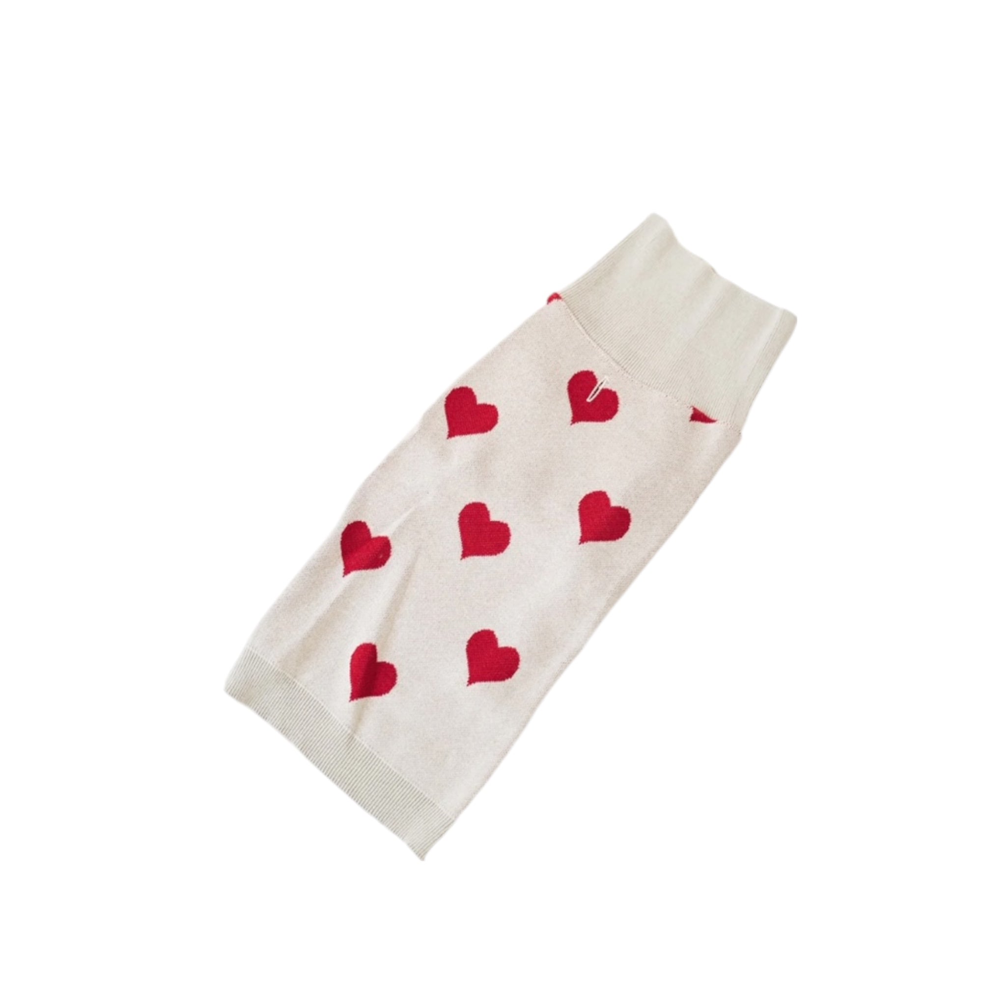 Dog sweater red hearts