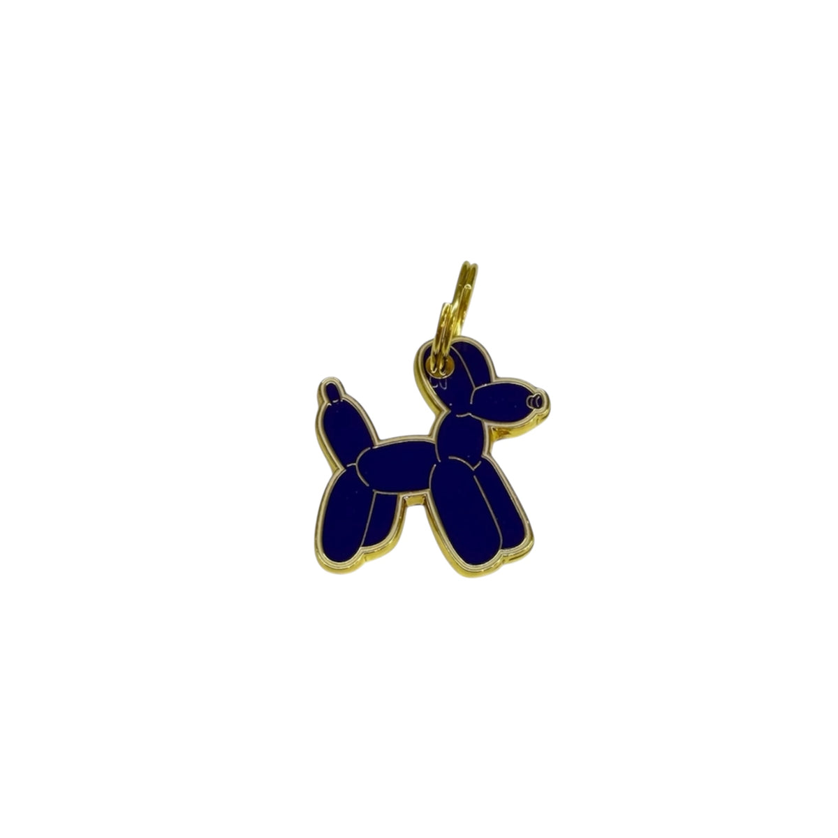 ID tag balloon dog navy blue