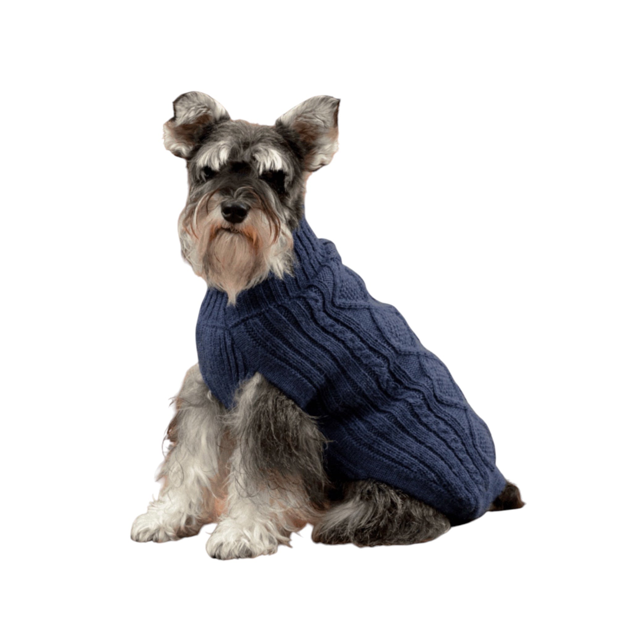 Donker blauw Aran Alpaca dog sweater