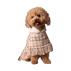 Soft Houndstooth Alpaca Dog Poncho