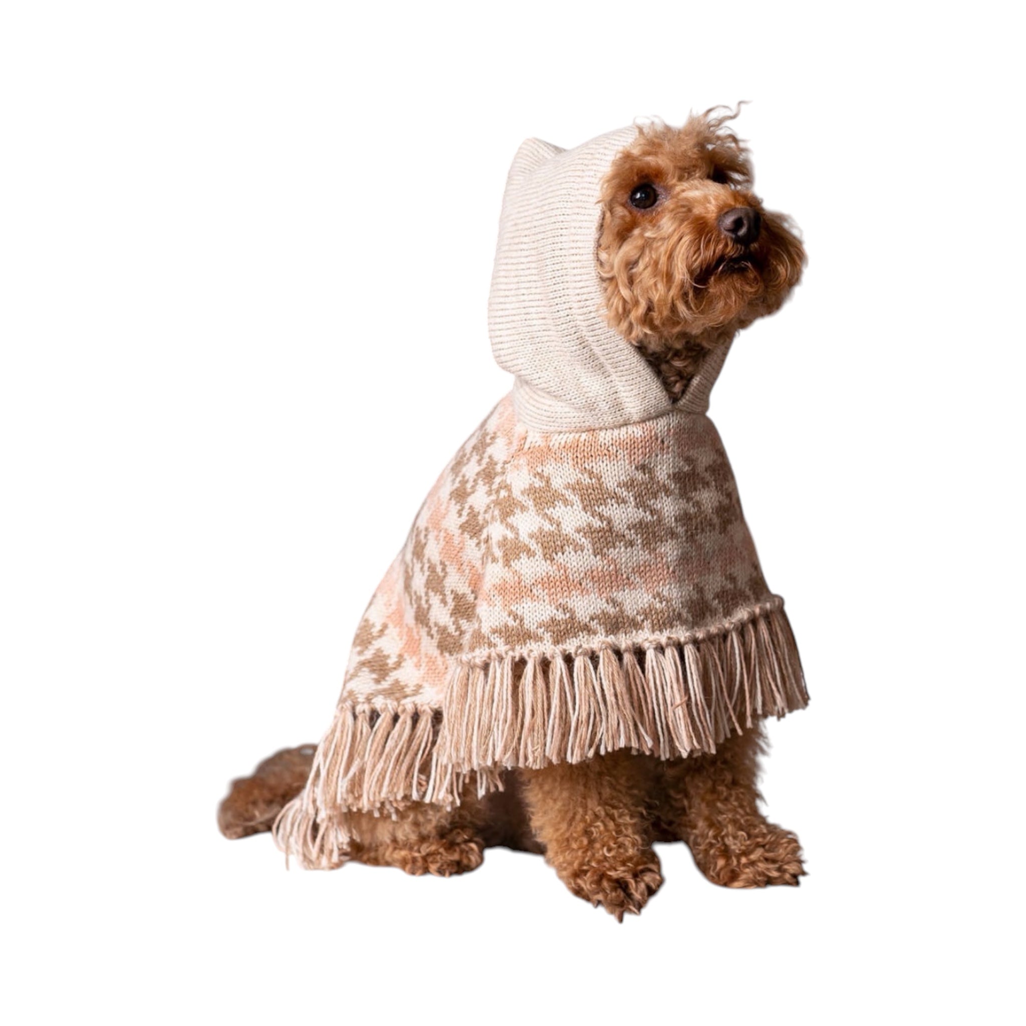 Soft Houndstooth Alpaca Dog Poncho