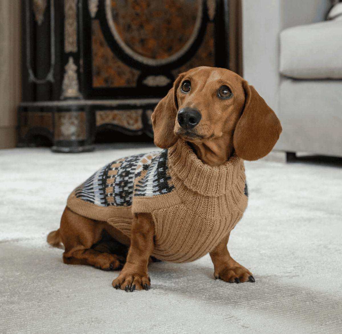 Ice Magic Navy Alpaca Dog Sweater