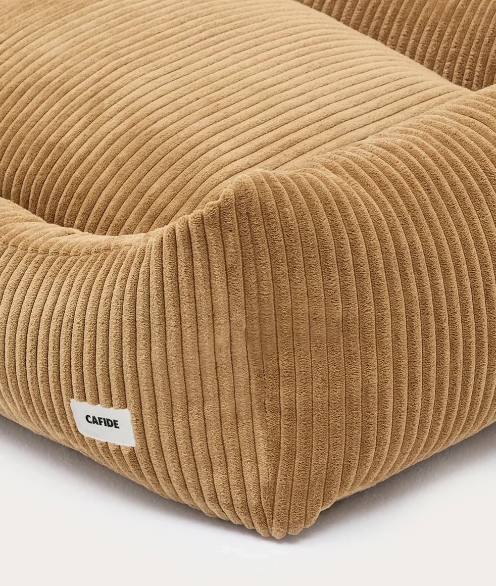 Hondenmand Snozy velvet mosterd