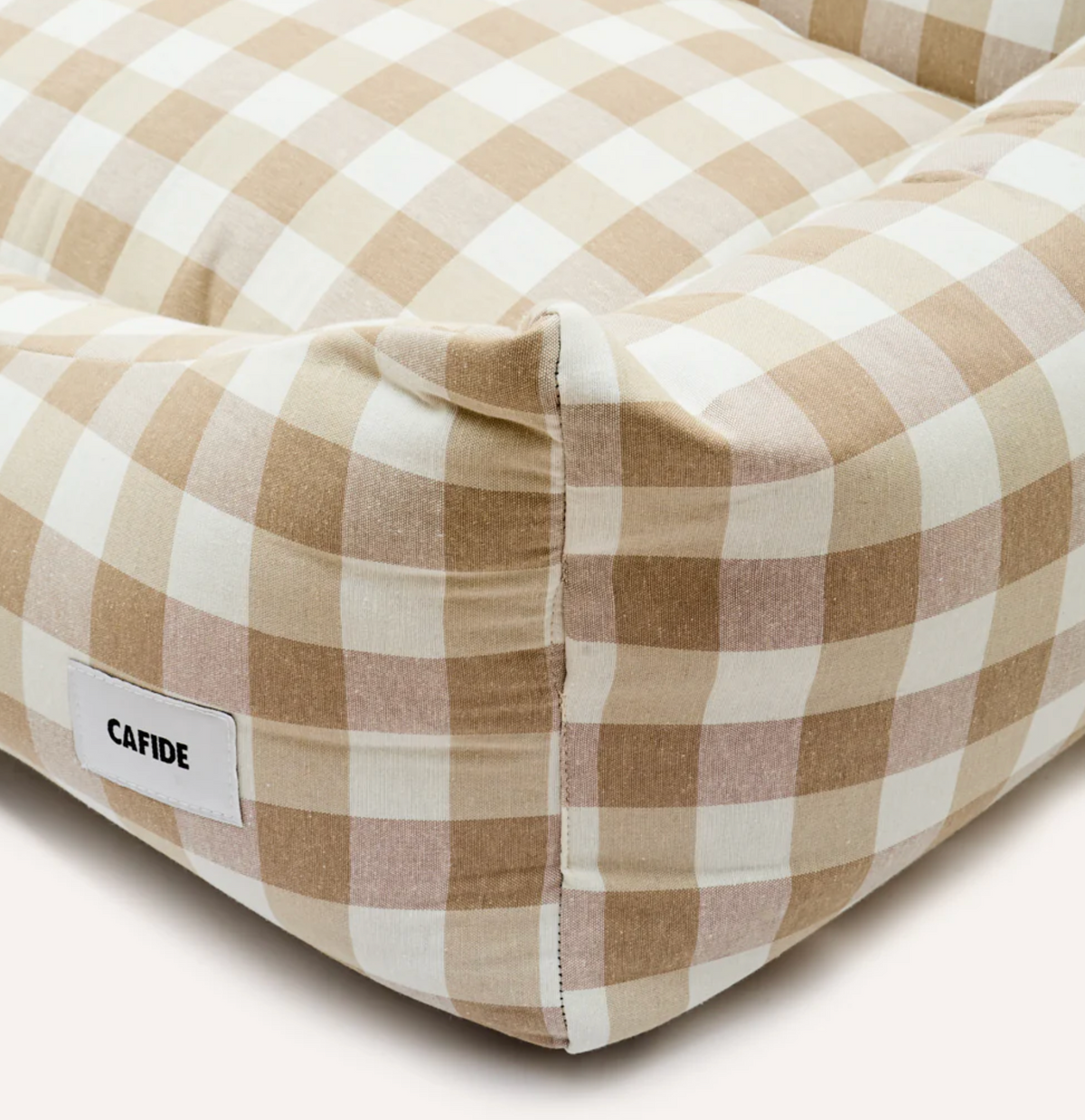 Hondenmand Vichy beige
