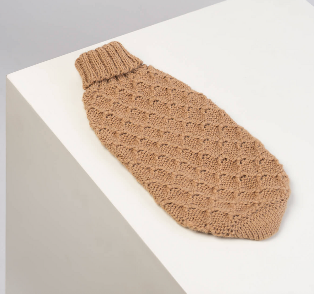 Camel Lattice Alpaca dog sweater