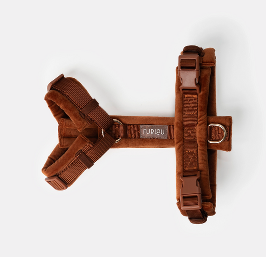 Velvet comfort hondentuigje roest