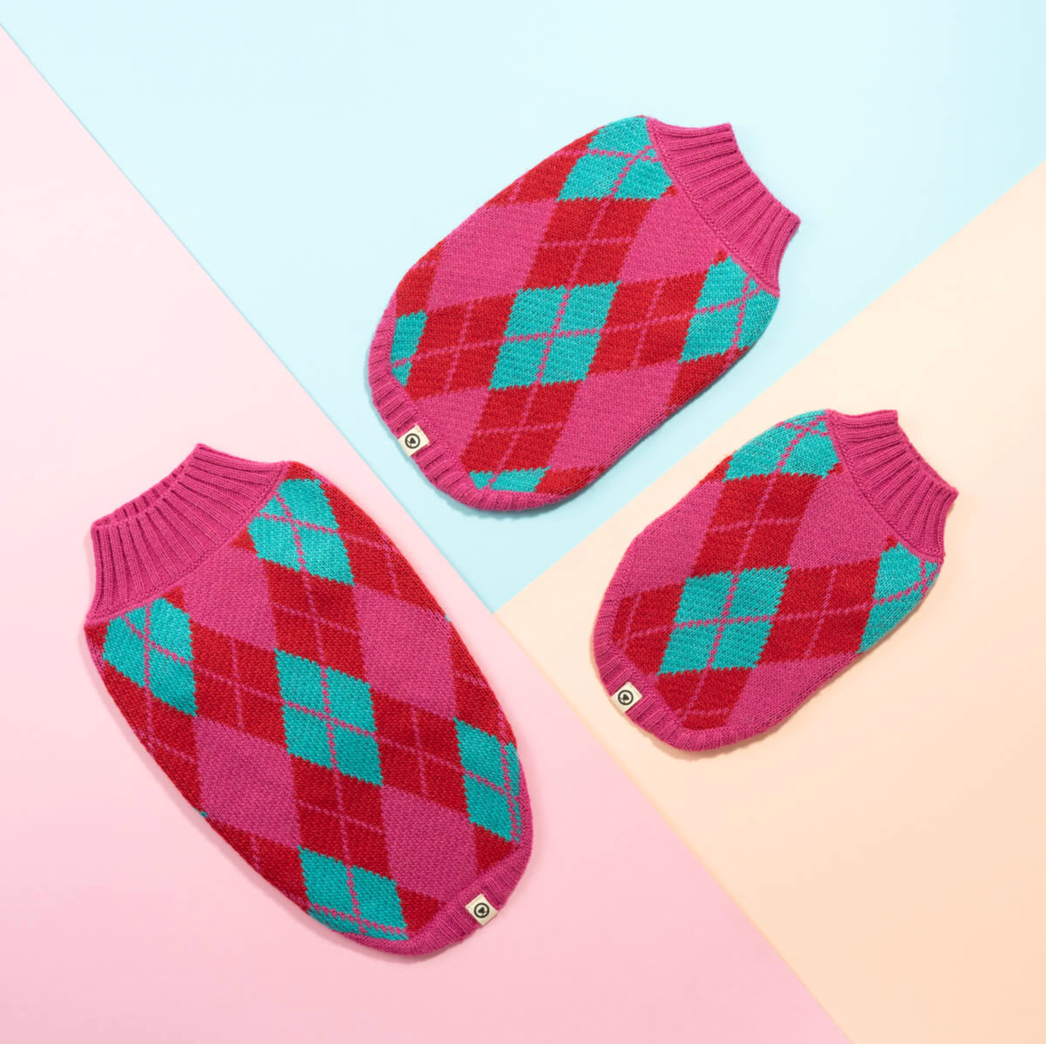 Argyle pink dog sweater