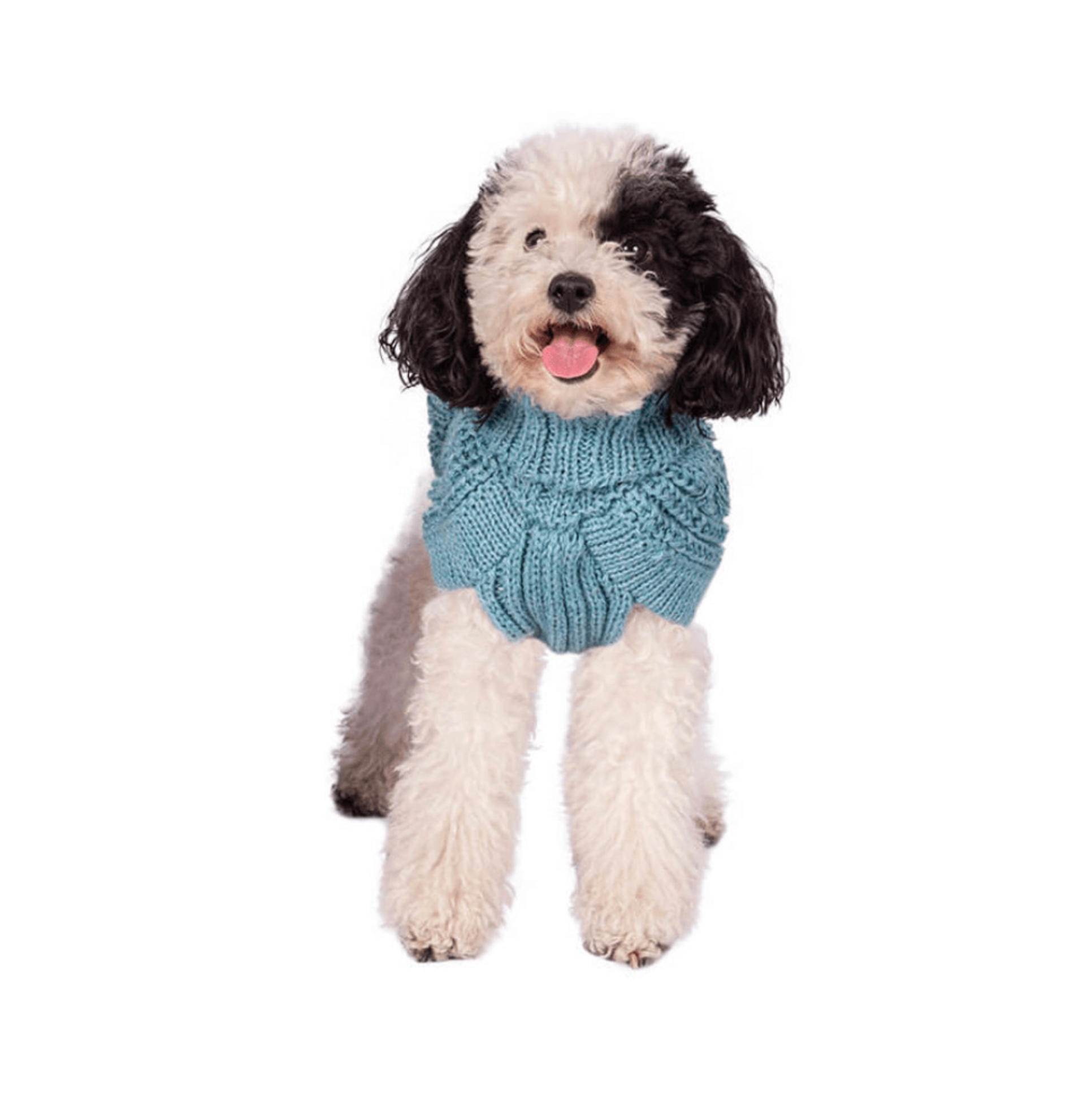 Eco Cable Light Blue dog sweater