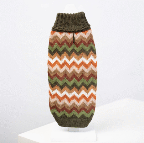 Forest Chevron Knit alpaca dog sweater